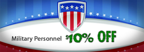 10% off for Military Personnel
